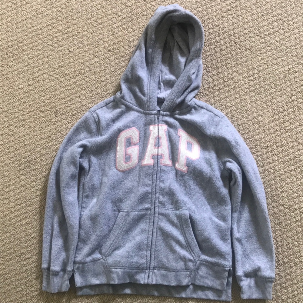 Size 8 fleece GAP zip up hoodie